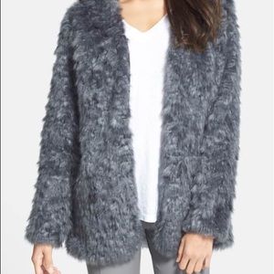 Faux Fur Open Front Jacket
